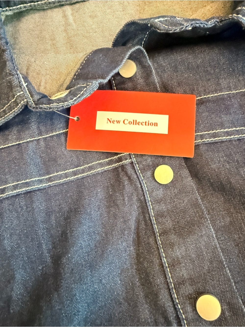 Dark Blue Denim Mini Dress with Ruffle Hem - Picture 9 of 12